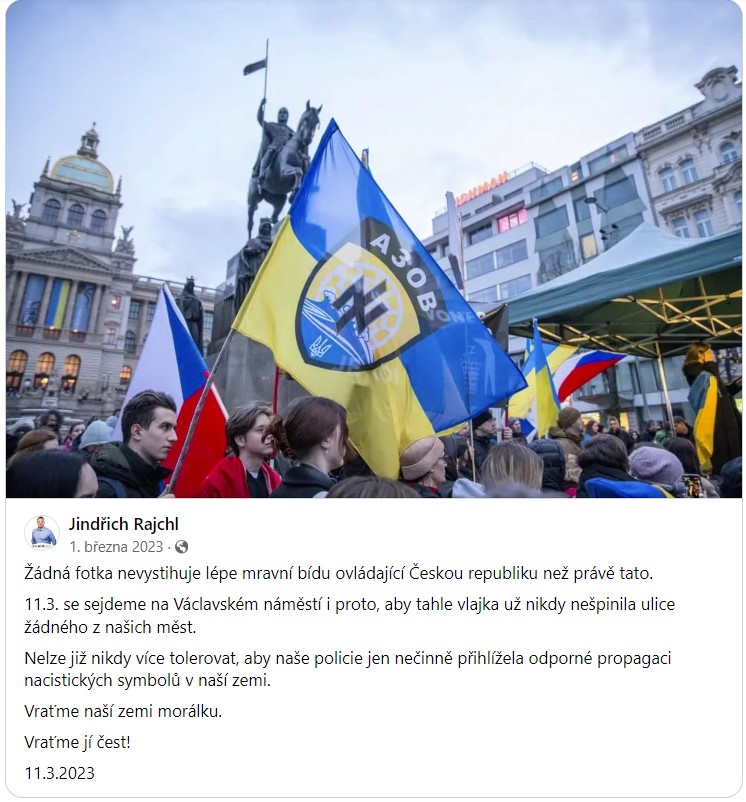 Nacisti, Ukrajina, Fašisti, Praha, AZOV, prapor